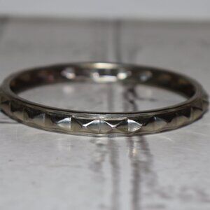 ✨🤍 Silver Bangle Bracelet · Spike Stud Detail · 2 5/8" Across